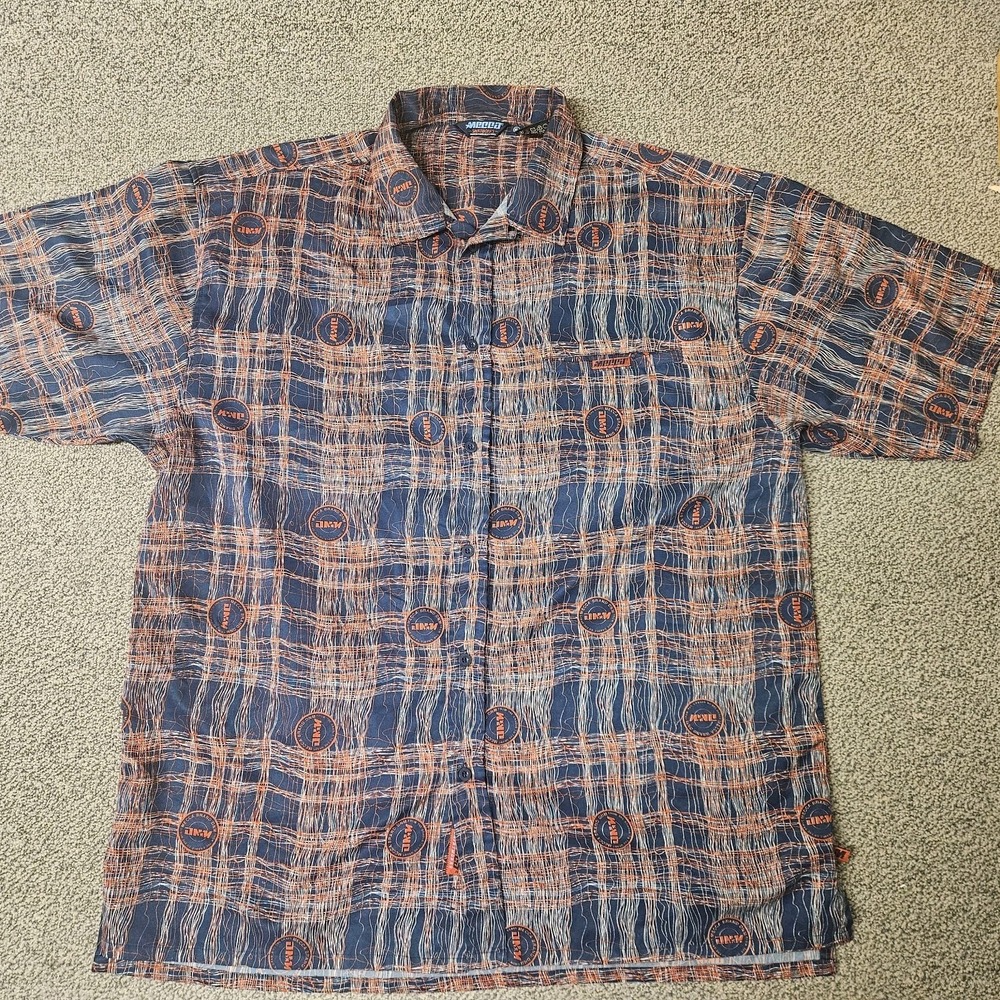 Vintage‎ MECCA Shirt Mens XL Plaid Short Sleeve Y2K Hip Hop